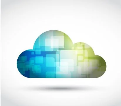 Cloud cubes and colors. illustration design Stock Illustration