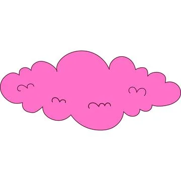Cloud cumulus sky outline isolated vector decorative background Stock Illustration