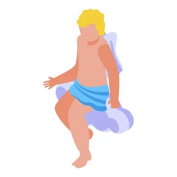Cloud cupid icon isometric vector. Love bow Ilustração Stock