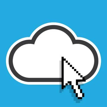 Cloud Cursor Arrow Icon Stock Illustration