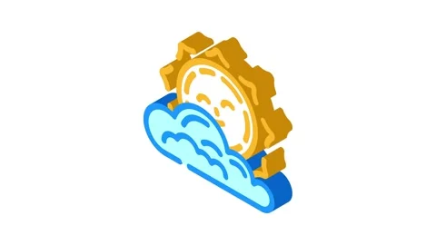 Cloud cute sun character isometric icon animation 스톡 동영상 327277669