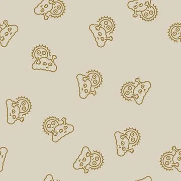 Cloud cute sun character line seamless pattern Stock Illustration