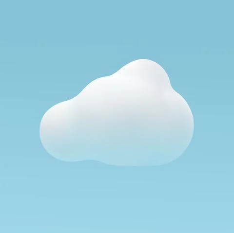 The cloud is cute vector in 3D style Stock Illustration