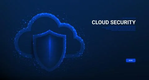 Cloud cyber security concept banner Illustrazione stock