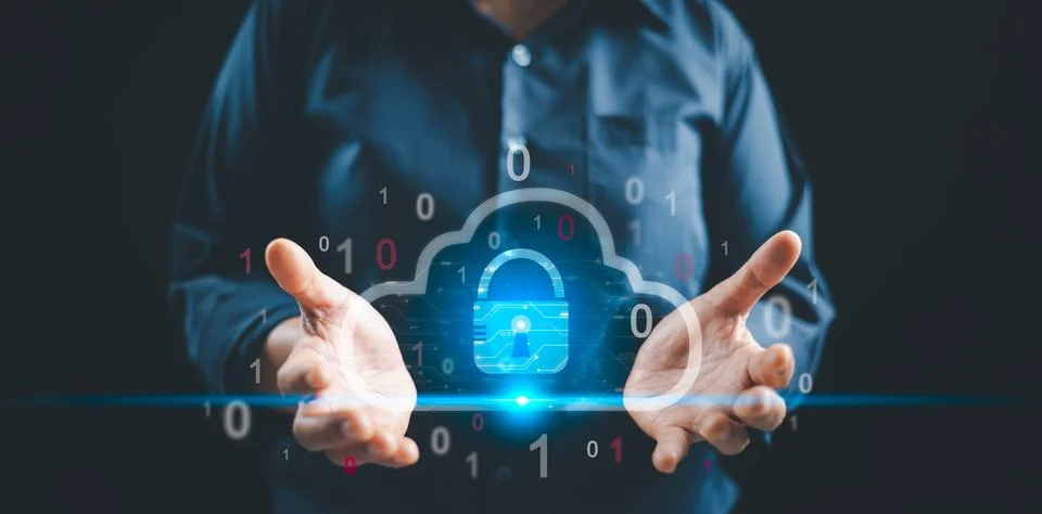 Cloud cyber security network. Data protection concept.Technology of cyberse.. Foto stock