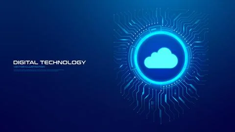 Cloud Cyber Security Technology Concept Illustration