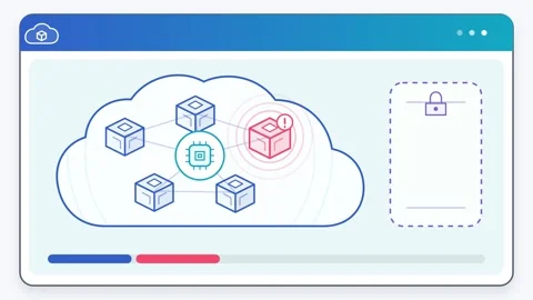 Cloud Cybersecurity Dashboard Detecting and Isolating Compromised Data Nodes Video stock 348218505