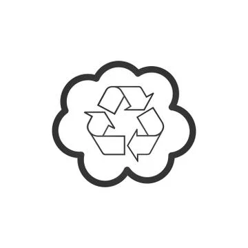 Cloud cycle icon. Cloud with recycle arrows icon. Symbol, logo illustration.  Stock Illustration