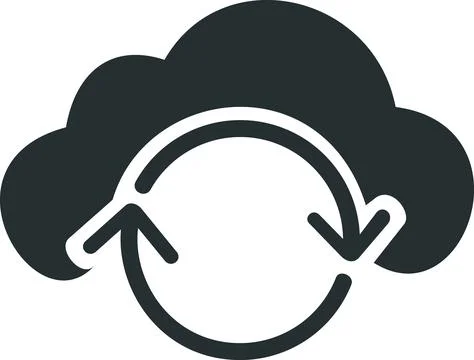 Cloud cycling and loop process icon Stock Illustration