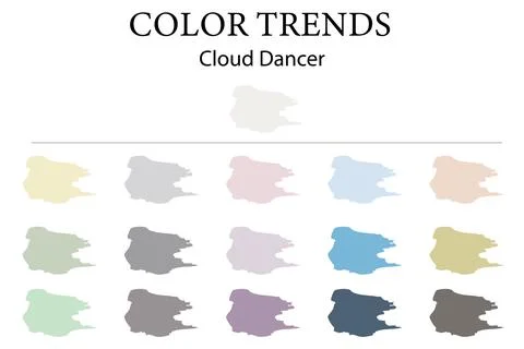 Cloud dancer color palette. Soft neutral and pastel color trends Stock Illustration