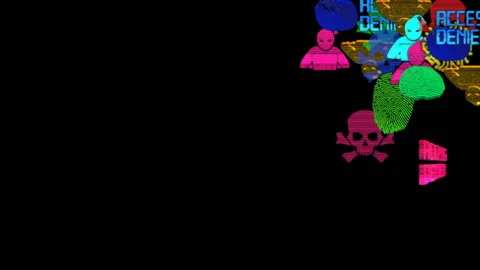 Cloud of danger. dynamics of old gaming devices. hacker background. place for Stock Footage 85555153