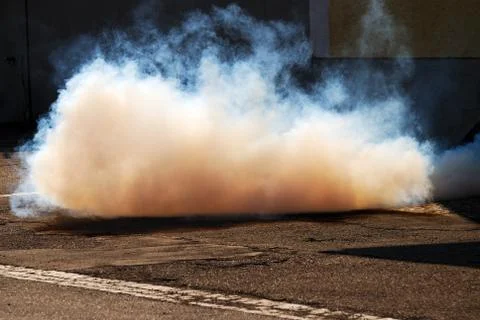 A cloud of dark smoke Stock Photos