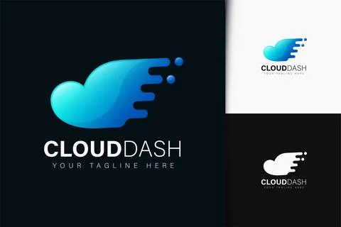 Cloud dash logo design with gradient Stock Illustration