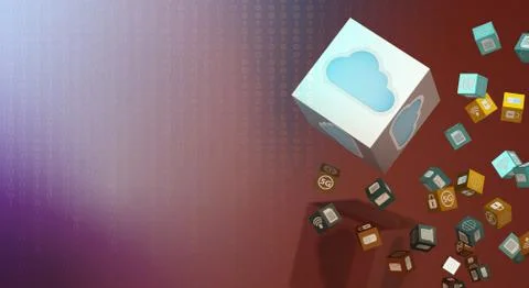 Cloud data 3d rendering for technology content. Illustrazione stock