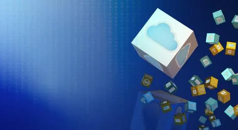 Cloud data 3d rendering for technology content. Stock Illustration