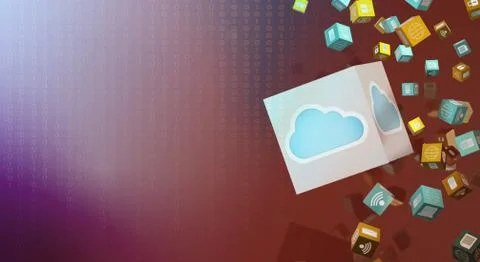 Cloud data 3d rendering for technology content. Stock Photos