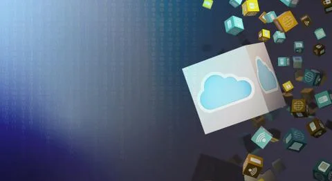 Cloud data 3d rendering for technology content. Stock Photos