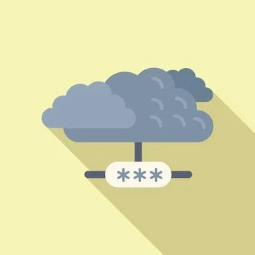 Cloud data access icon flat vector. Low step safe イラスト素材