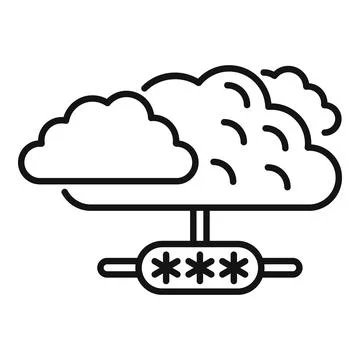 Cloud data access icon outline vector. Low step safe イラスト素材