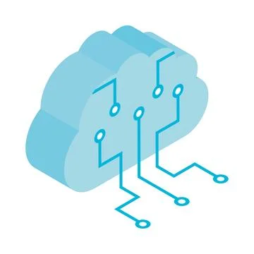 Cloud data AI icon Stock Illustration