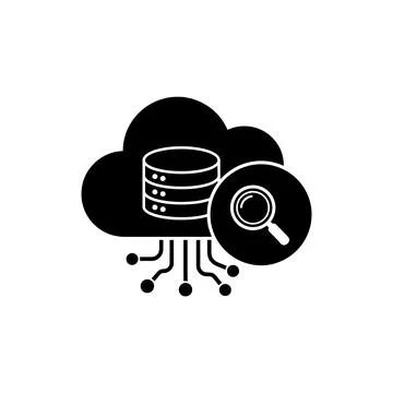 Cloud Data Analysis and Search Icon Stock Illustration