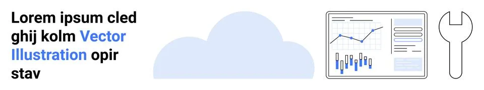 Cloud Data Analysis with Tools and Graphs for Performance Monitoring Stock Illustration