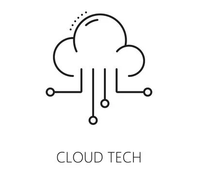 Cloud data analytics and analysis line icon Illustrazione stock