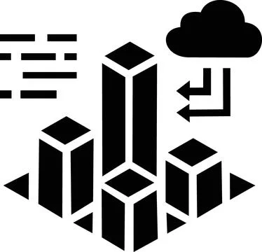 Cloud data analytics dashboard technology icon Stock Illustration