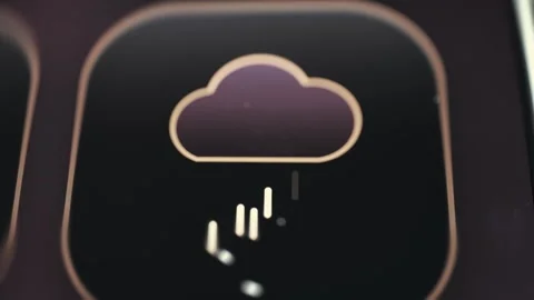 Cloud Data Analytics Icon with Descending Metrics Stock Footage 341865272