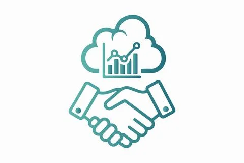 Cloud data analytics partnership and growth 스톡 일러스트