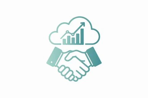 Cloud data analytics partnership and collaboration 스톡 일러스트