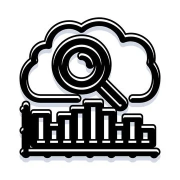 Cloud data analytics searching and computing information 스톡 일러스트