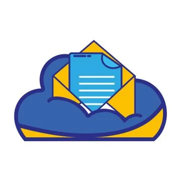 Cloud data and card with document information 스톡 일러스트