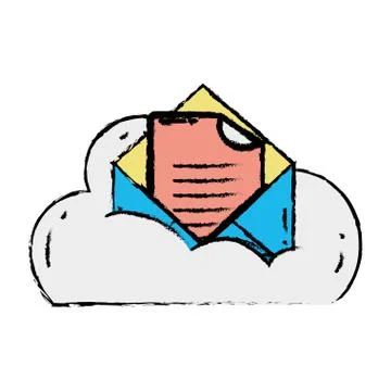 Cloud data and card with document information Illustrazione stock