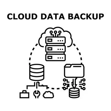 Cloud data backup storage and networking concept イラスト素材