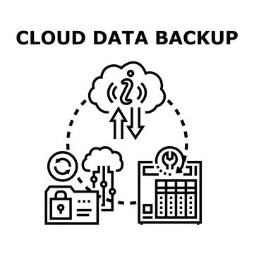 Cloud data backup transferring, protecting and storing information イラスト素材