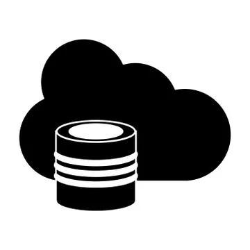 Cloud data base technology pictogram Illustrazione stock