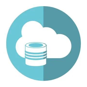 Cloud data base technology shadow Illustrazione stock