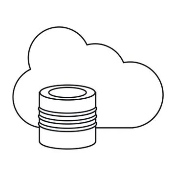 Cloud data base technology thin line Illustrazione stock