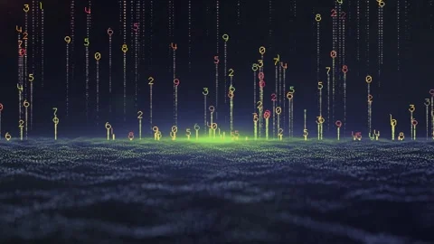 Cloud Data-Based Digital Matrix with Binary Code Stock Footage 296367061