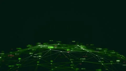 Cloud Data-Based Digital Matrix with Binary Code Stock Footage 296367099