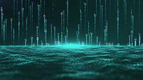 Cloud Data-Based Digital Matrix with Binary Code Stock Footage 296367328