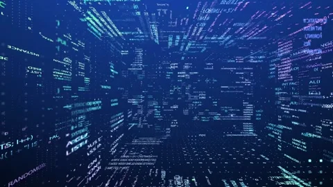 Cloud Data-Based Digital Matrix with Binary Code Stock Footage 296367400