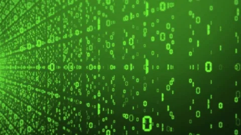 Cloud Data-Based Digital Matrix with Binary Code Stock Footage 296367508