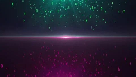 Cloud Data-Based Digital Matrix with Binary Code Stock Footage 296367827