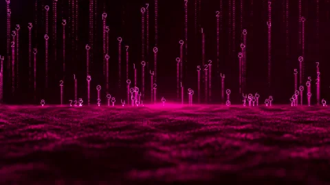 Cloud Data-Based Digital Matrix with Binary Code Stock Footage 296367925