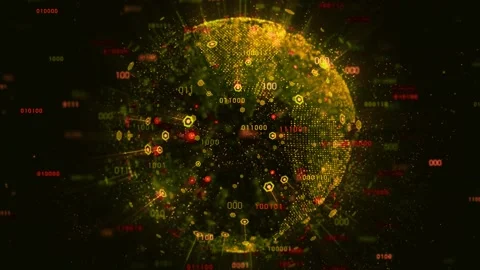 Cloud Data-Based Digital Matrix with Binary Code Stock Footage 296368283