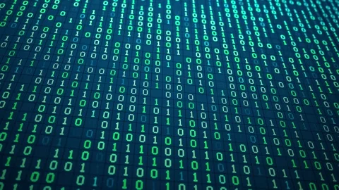 Cloud Data-Based Digital Matrix with Binary Code Stock Footage 296368406