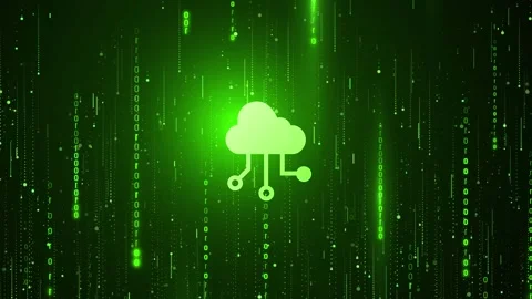 Cloud Data-Based Digital Matrix with Binary Code Stock Footage 296368527
