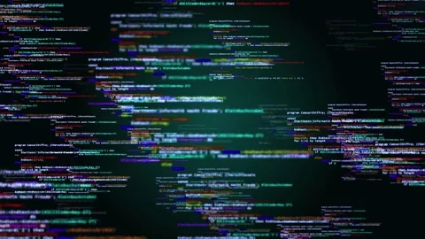 Cloud Data-Based Digital Matrix with Binary Code Stock Footage 296477696